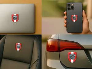 Cadillac Sticker Silicone Logo Limité Bombé Course ST